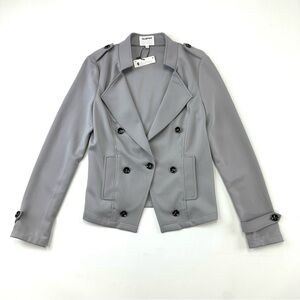 Desigual NWT grey ponte jersey unlined blazer Size 4 military style neutral